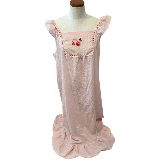 Vintage Other - Vintage 60s 70s Kittens by Katz Long Candy Stripe Nightgown